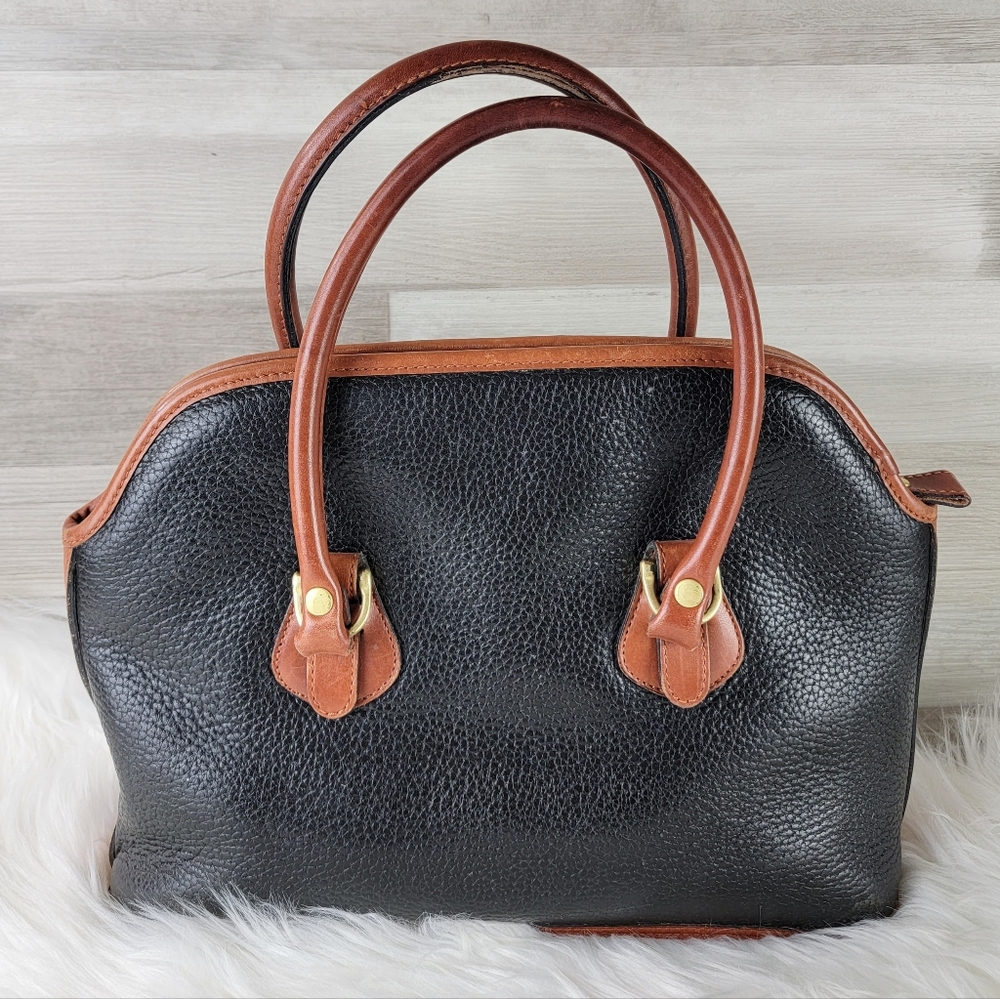 Liz Clyborne Black and Brown Leather Satchel - Picture 5 of 16